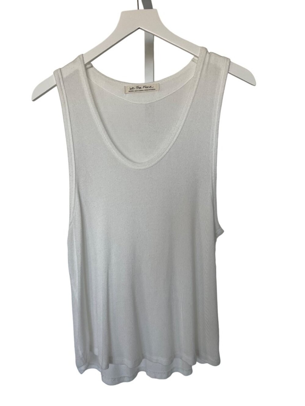 Free People Ivory Scoop Neck Oversized Tank Top